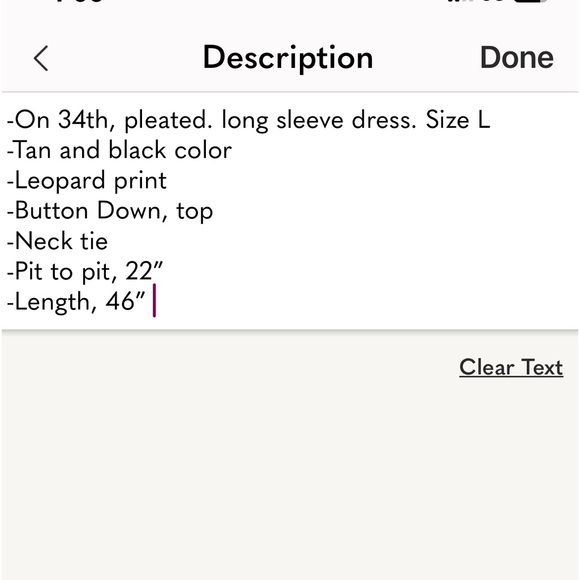 On - 34th pleated ,long sleeves dress , size Large - Picture 11 of 11